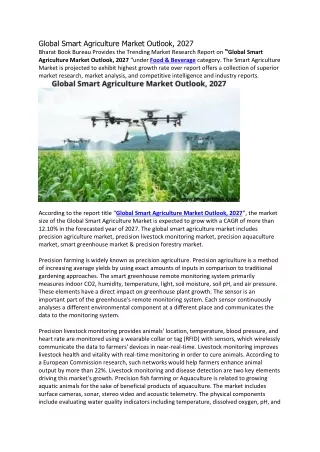 global smart agriculture market outlook 2027