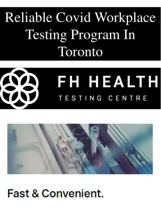 Reliable Covid Workplace Testing Program In Toronto