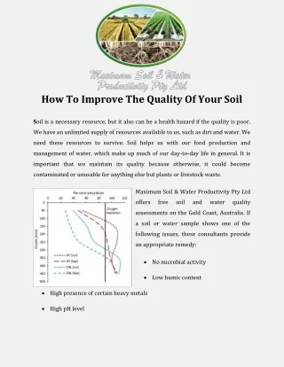 how to improve the quality of your soil