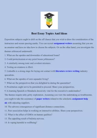 Best Essay Topics And Ideas