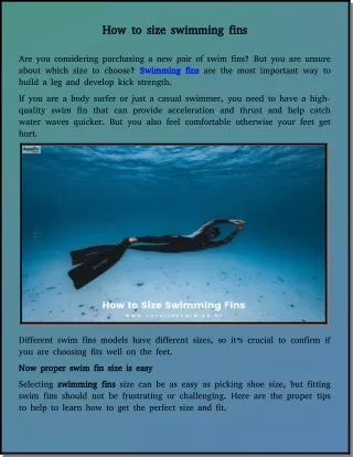 how to size swimming fins how to size swimming