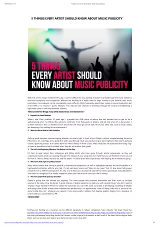 5-things-every-artist-should-know-about-music-publicity by ZoomRecording