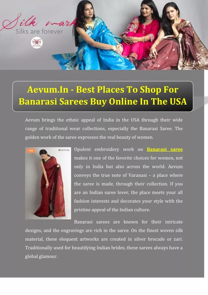 aevum in best places to shop for banarasi sarees