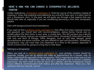 Choose a Chiropractic Wellness