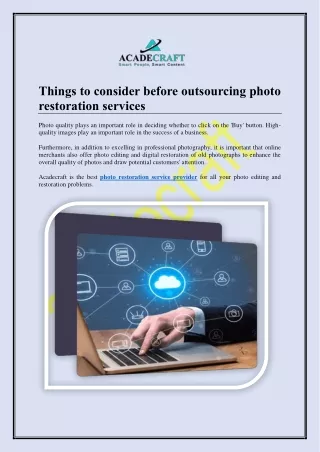 things to consider before outsourcing photo
