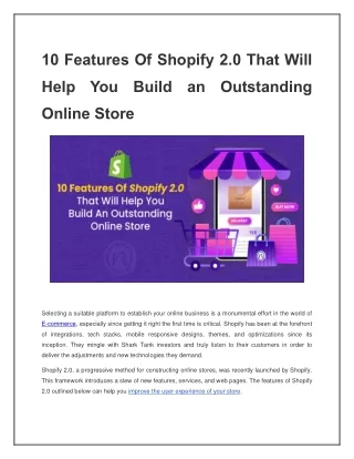 10 Features Of Shopify 2.0 - Nethority