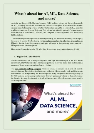 What’s ahead for AI, ML, Data Science, and more?