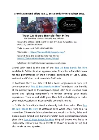 grand latin band offers top 10 best bands