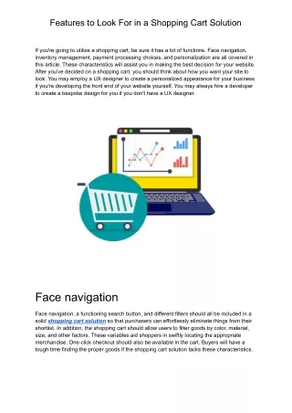 features to look for in a shopping cart solution