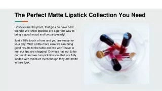 the perfect matte lipstick collection you need