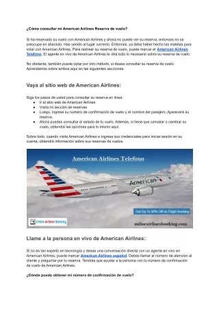 ¿Cómo consultar mi American Airlines Reserva de vuelo?