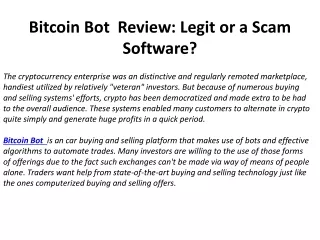 Bitcoin Bot  Review
