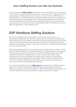 how a staffing solution can help your business