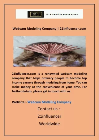 webcam modeling company 21influencer com