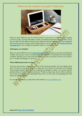 what are the custom wood gifts elaborate