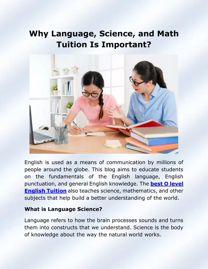 why language science and math tuition is important