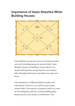 Importance of Vastu Shashtra While Building Houses