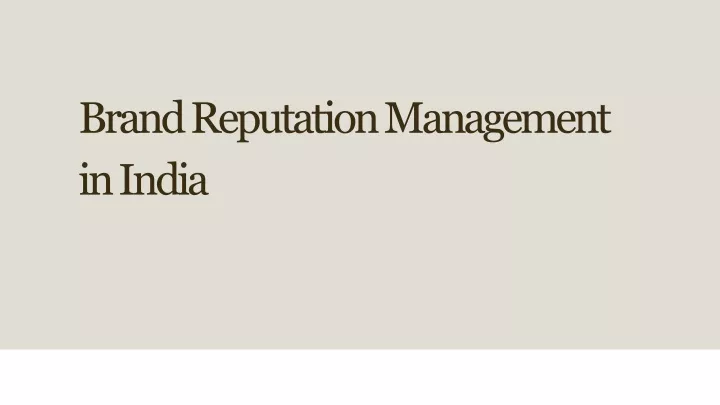 brand reputation management in india