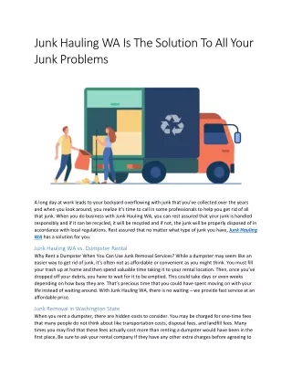 junk hauling wa is the solution to all your junk