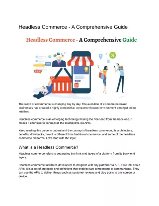 headless commerce a comprehensive guide