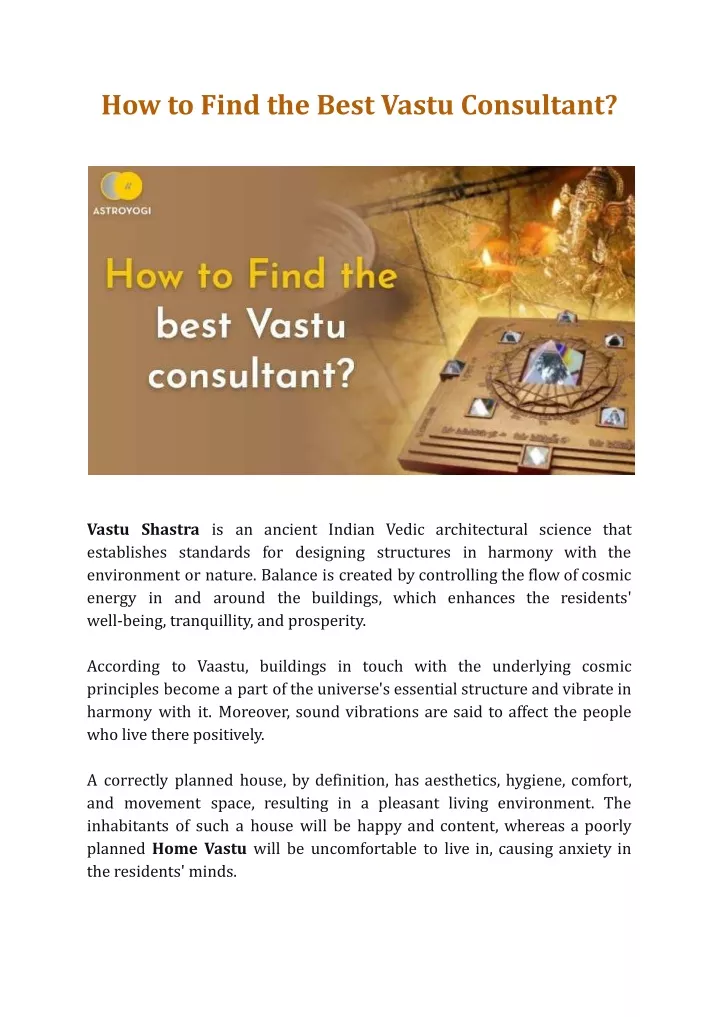 how to find the best vastu consultant