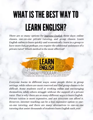 WHAT IS THE BEST WAY TO LEARN ENGLISH