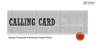 Corporate ID Card Design – Calling Card