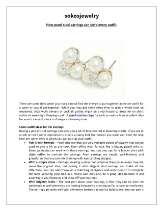 Soko’s Jewelry- How pearl stud earrings can style every outfit