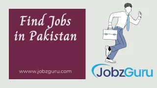 Find Latest Jobs in Pakistan | JobzGuru