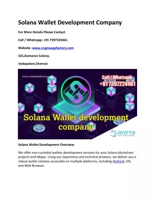 solana wallet development company