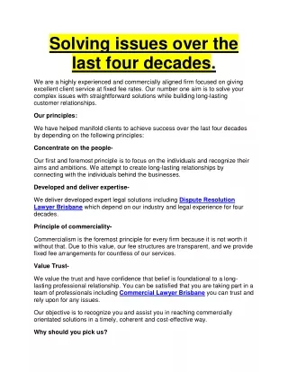 Solving issues over the last four decades by www.pennisizialawyersbrisbane.com.au