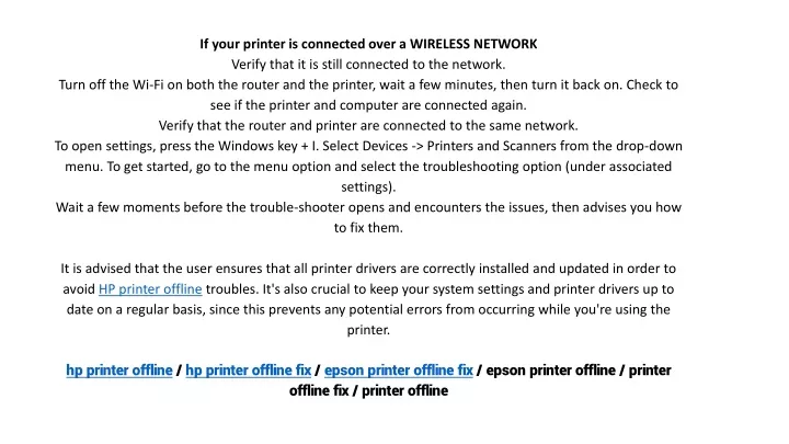 if your printer is connected over a wireless