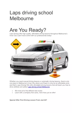 Laps driving school Melbourne