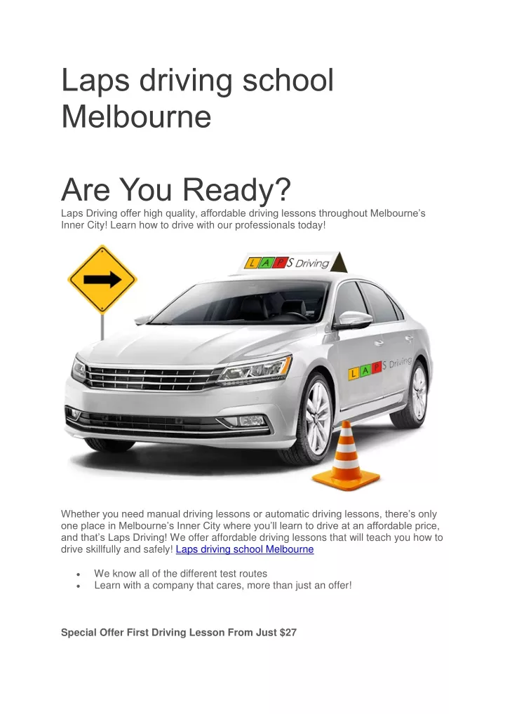 laps driving school melbourne are you ready laps