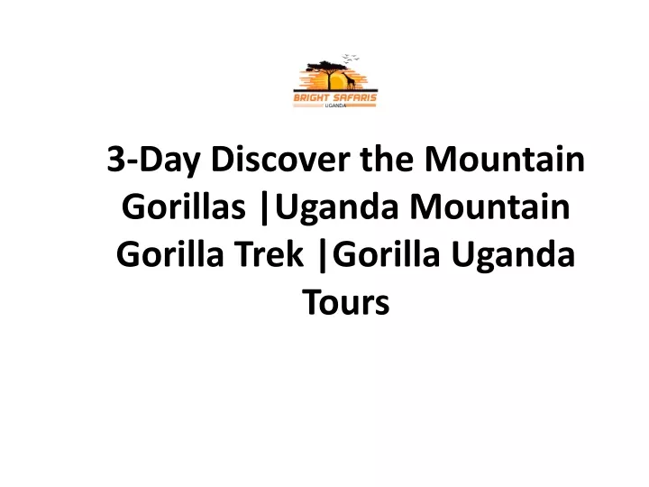 3 day discover the mountain gorillas uganda