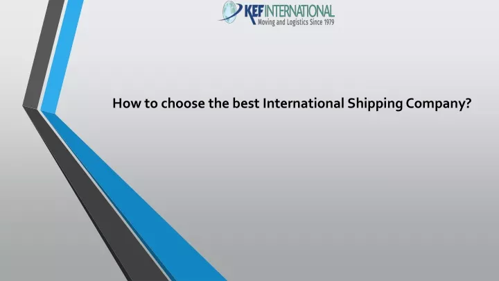 how to choose the best international shipping