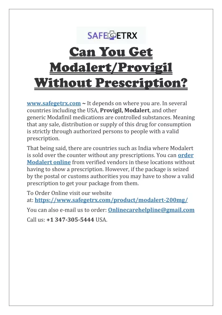can you get modalert provigil without prescription