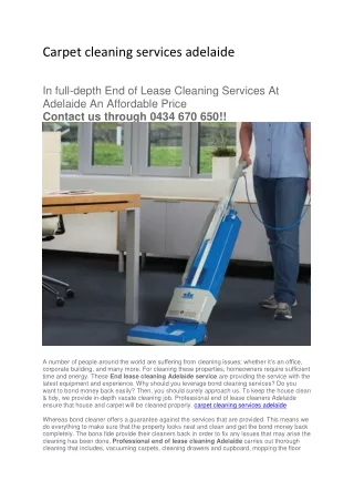 Carpet cleaning services adelaide