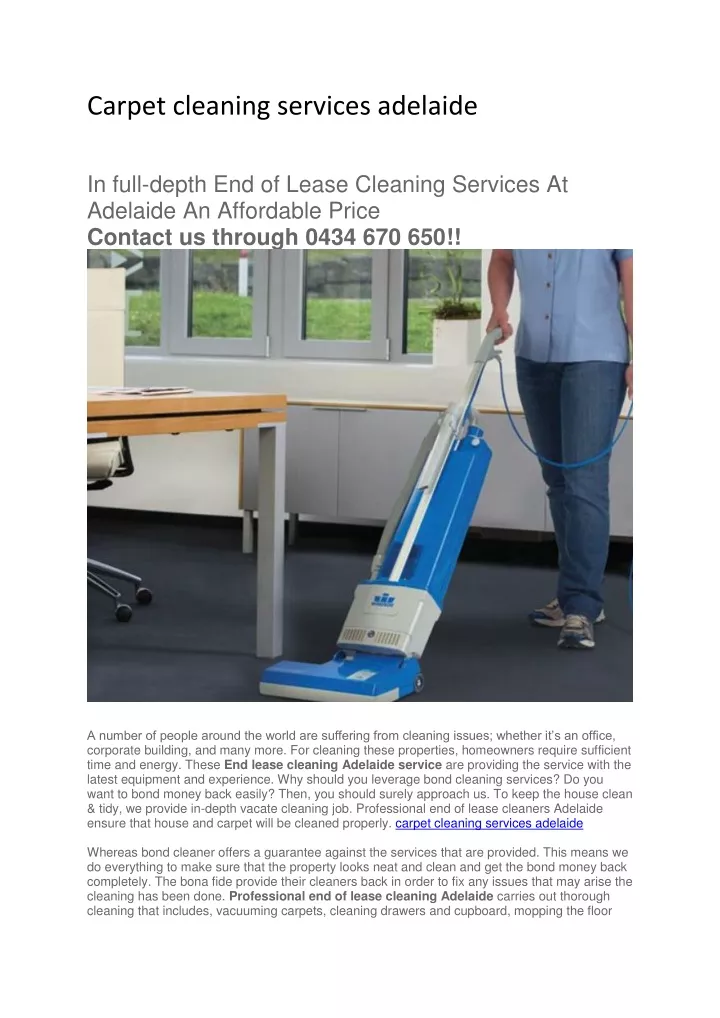 carpet cleaning services adelaide