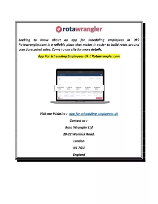 App For Scheduling Employees Uk  Rotawrangler.com