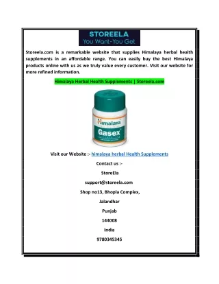Himalaya Herbal Health Supplements  Storeela.com