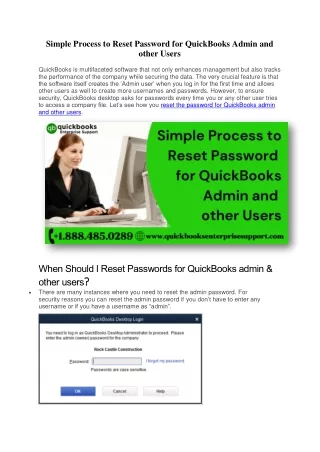 simple process to reset password for quickbooks