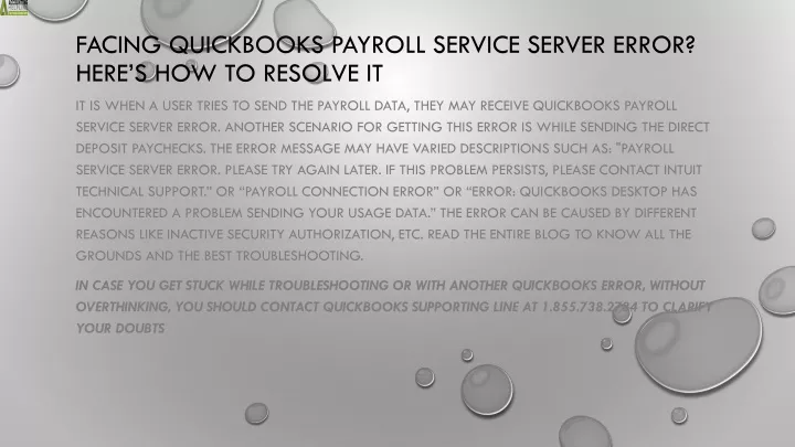 facing quickbooks payroll service server error here s how to resolve it