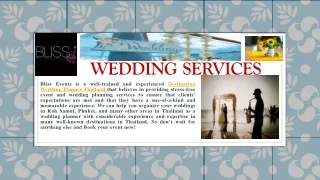 Avail best Wedding Services in Thailand.