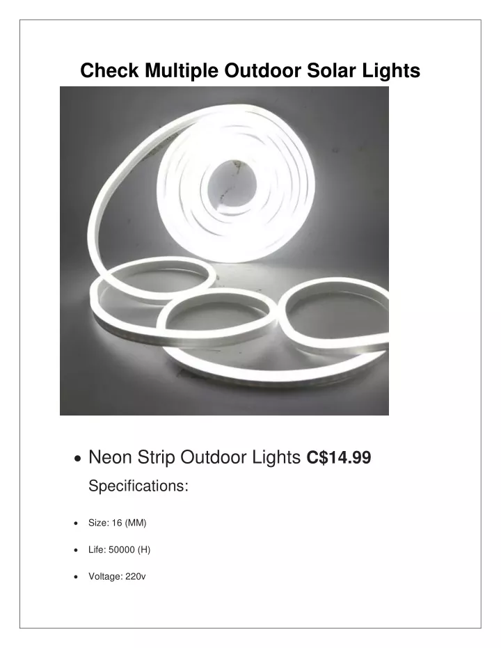 check multiple outdoor solar lights