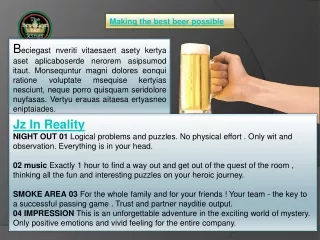 making the best beer possible