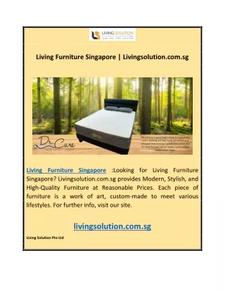 Living Furniture Singapore | Livingsolution.com.sg