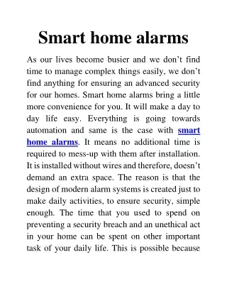 smart home alarms