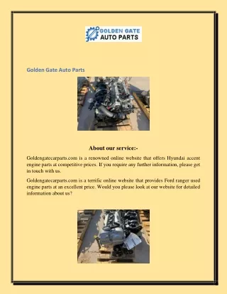 Hyundai Accent Engine Parts  Goldengatecarparts