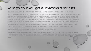 what to do if you get quickbooks error 557